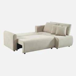 Sofá-cama de canto reversível com arrumação, 3 lugares