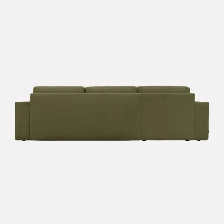 Sofá-cama de canto reversível em tecido chenille, 3 lugares