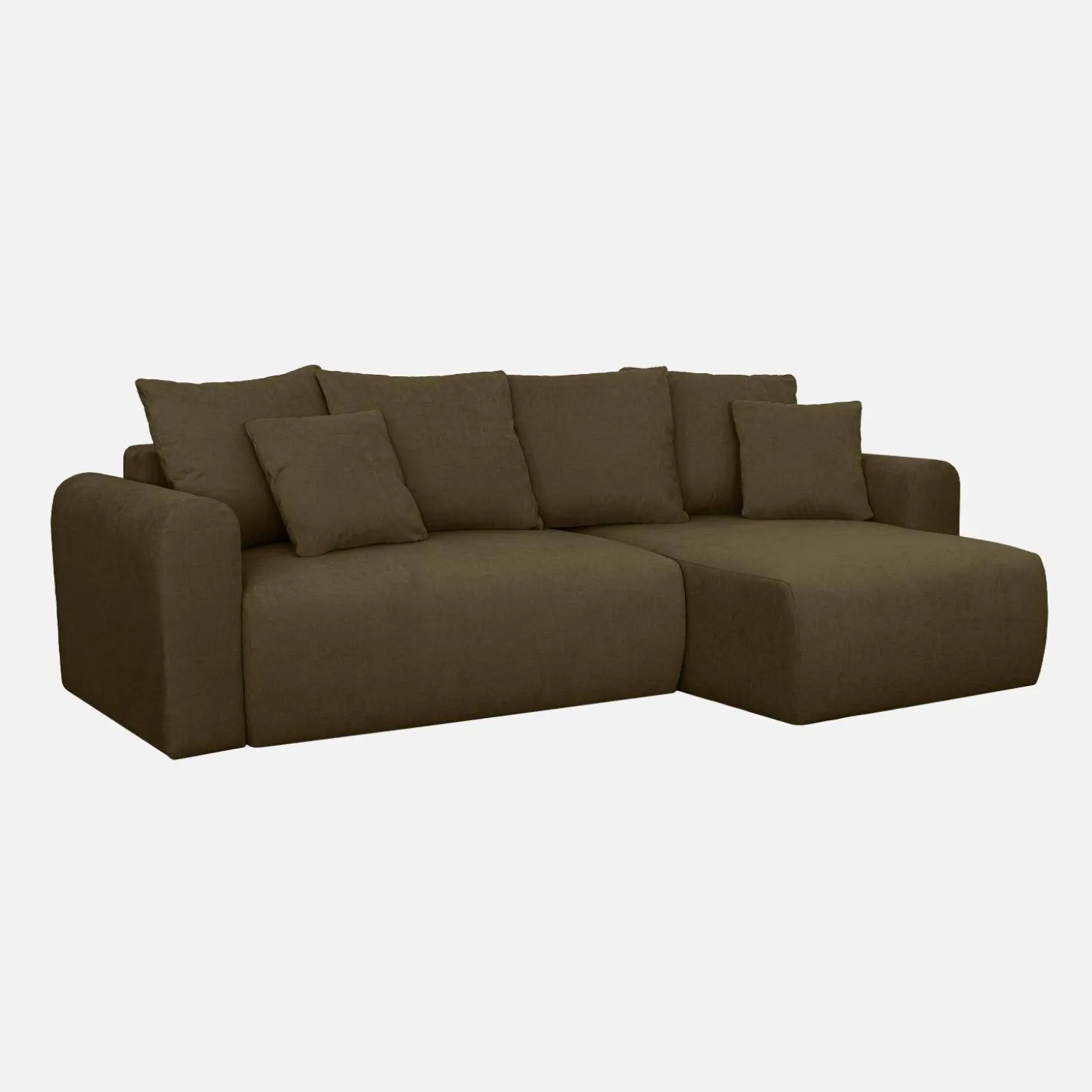Sofá-cama de canto reversível em tecido chenille, 3 lugares