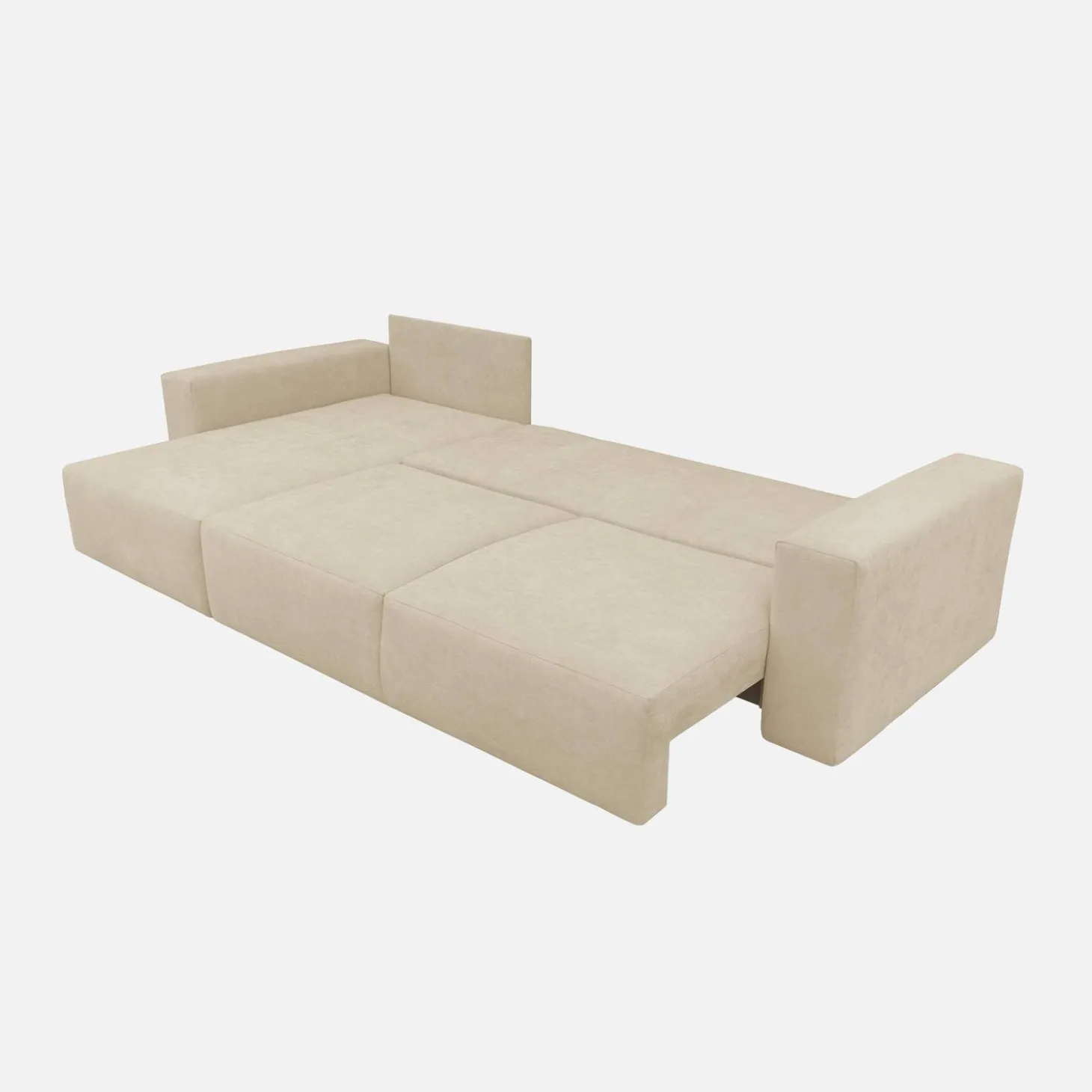 Sofá-cama de canto reversível em tecido chenille, 3 lugares
