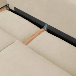 Sofá-cama de canto reversível em tecido chenille, 3 lugares