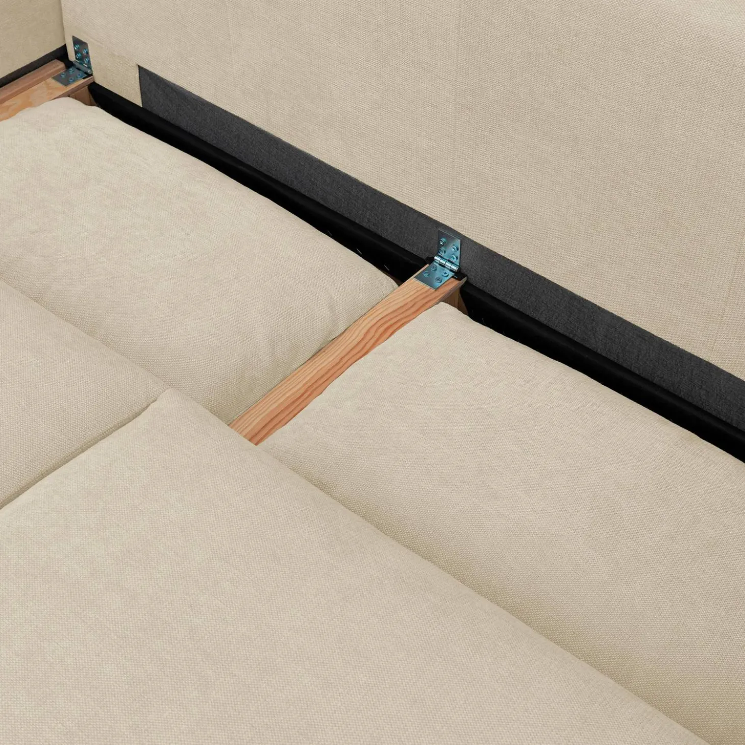 Sofá-cama de canto reversível em tecido chenille, 3 lugares
