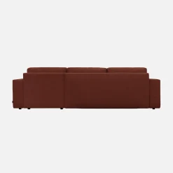 Sofá-cama de canto reversível em tecido chenille, 3 lugares