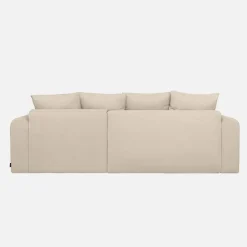 Sofá-cama de canto reversível em tecido chenille, 3 lugares