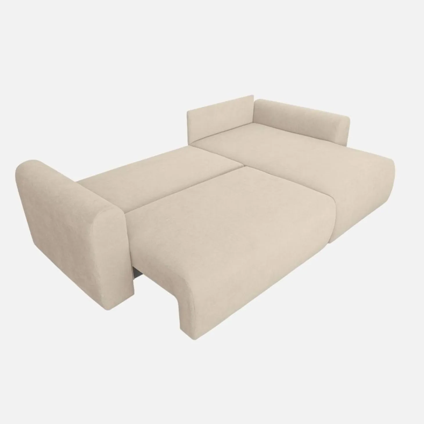 Sofá-cama de canto reversível em tecido chenille, 3 lugares