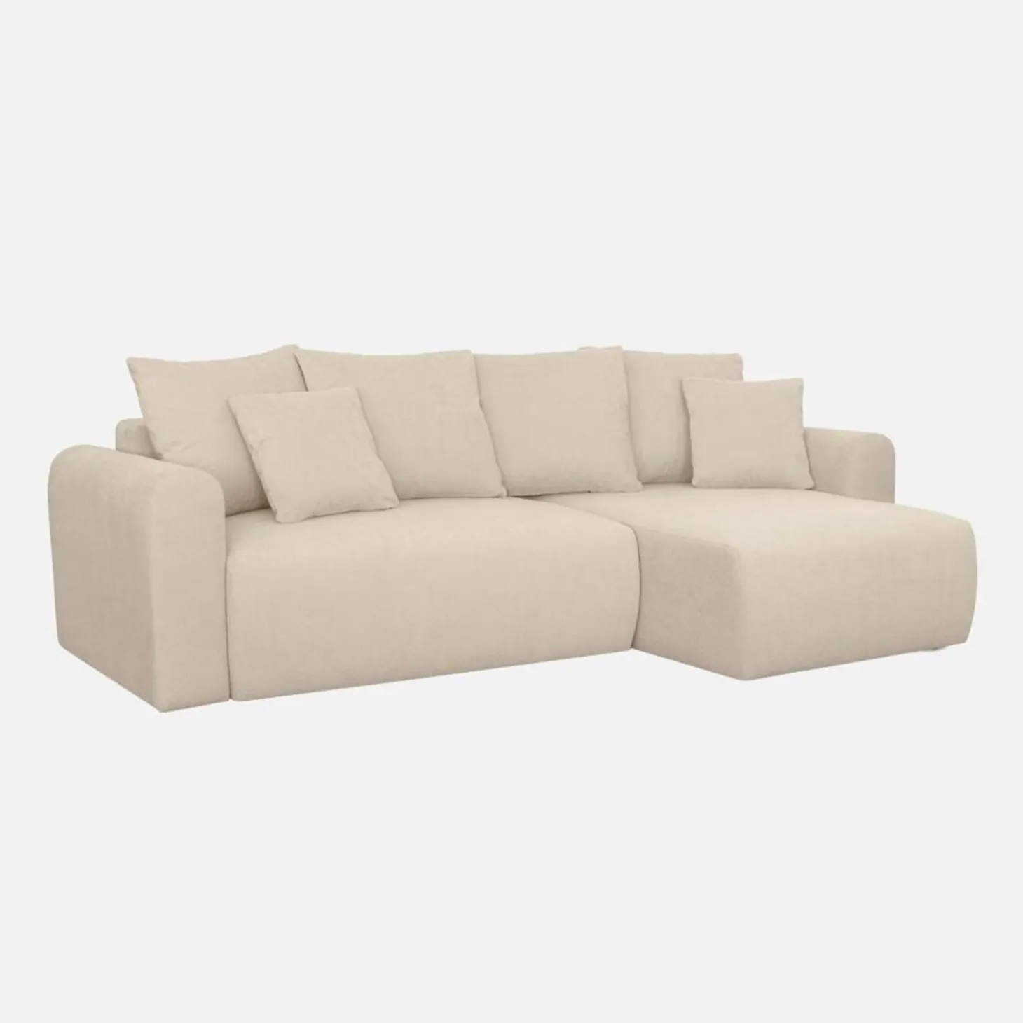 Sofá-cama de canto reversível em tecido chenille, 3 lugares