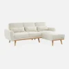 Sofá-cama de canto reversível em tecido bouclé, 3 lugares