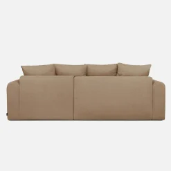 Sofá-cama de canto reversível em tecido chenille, 3 lugares