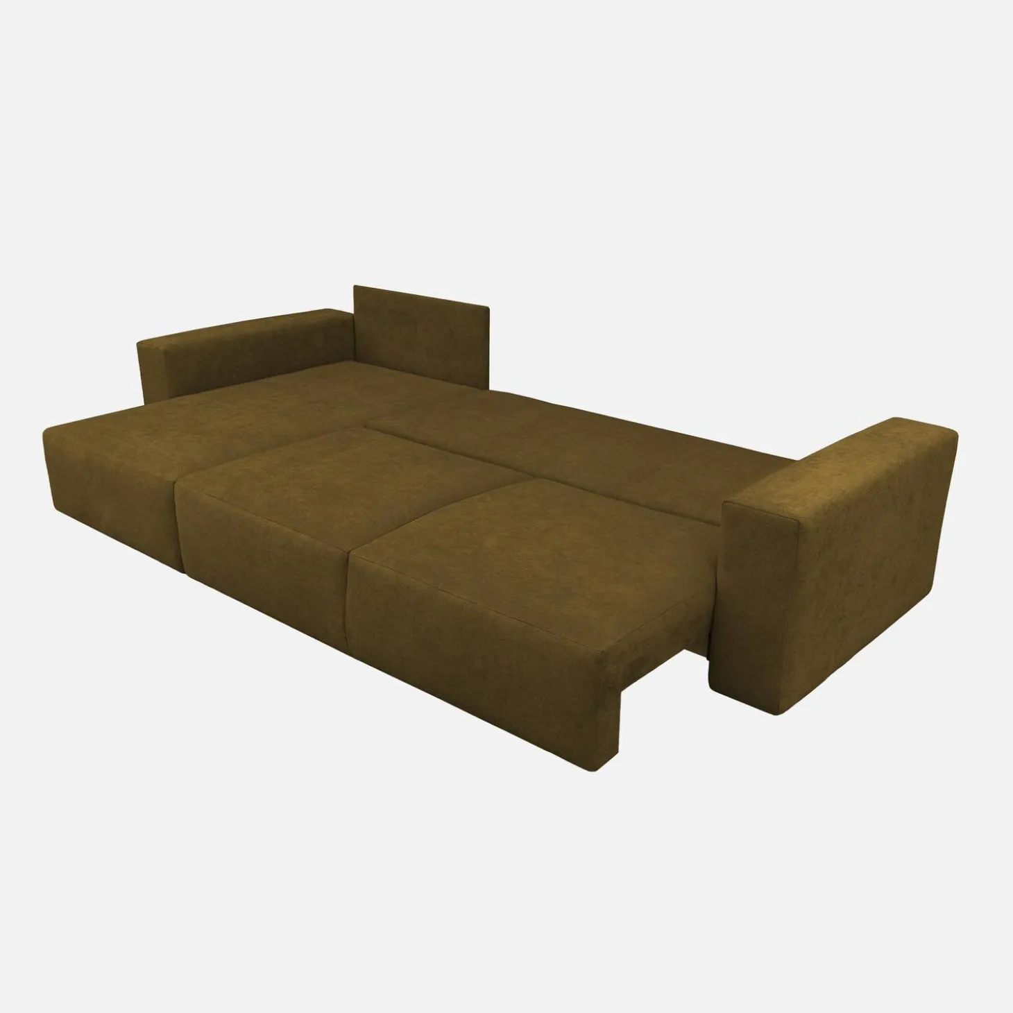 Sofá-cama de canto reversível em tecido chenille, 3 lugares