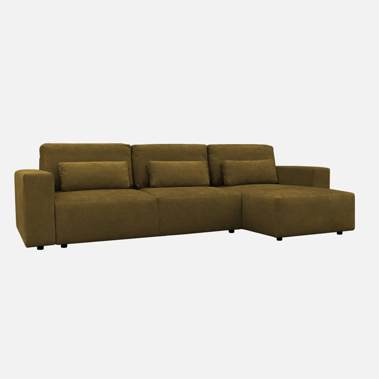 Sofá-cama de canto reversível em tecido chenille, 3 lugares