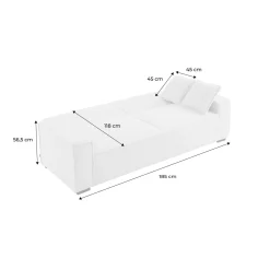 Sofá-cama em tecido bouclé creme, 3 lugares