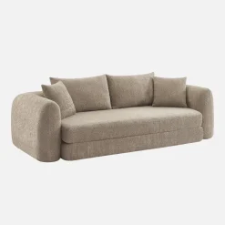 Sofá-cama em tecido bouclé, 3 lugares