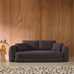 Sofá-cama em tecido bouclé, 3 lugares