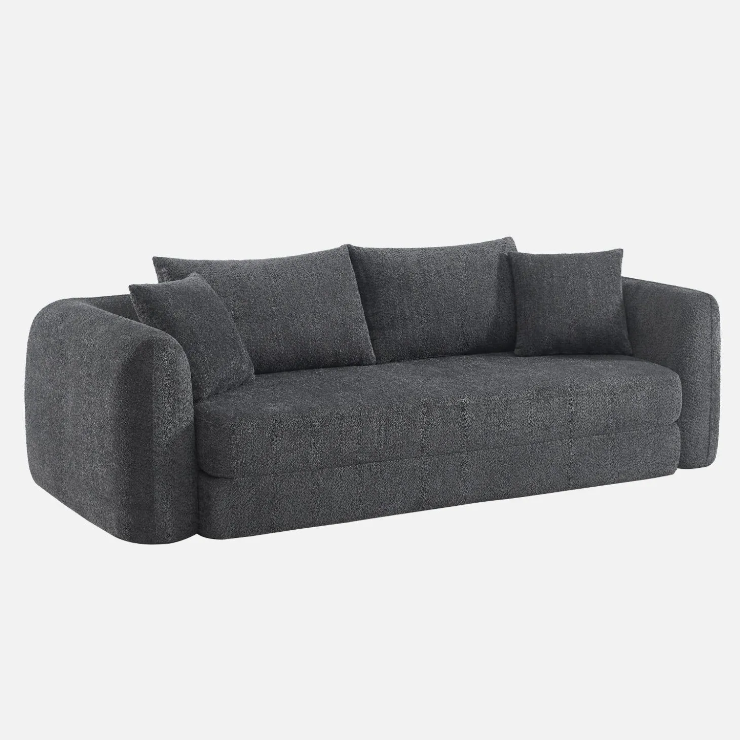 Sofá-cama em tecido bouclé, 3 lugares