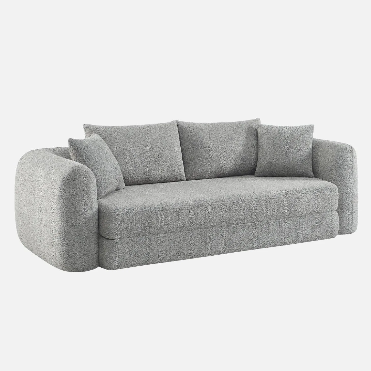 Sofá-cama em tecido bouclé, 3 lugares