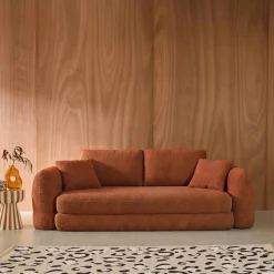 Sofá-cama em tecido bouclé, 3 lugares