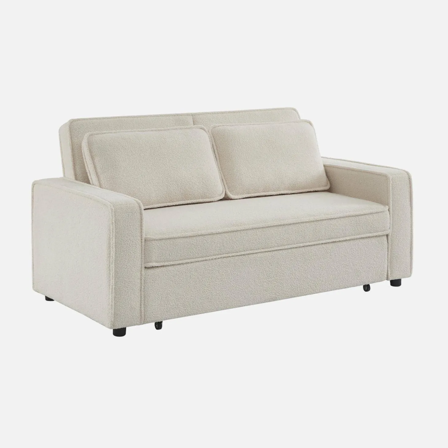 Sofá-cama em tecido bouclé, 2 lugares