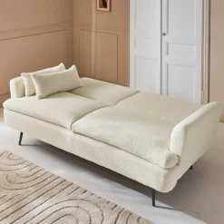Sofá-cama em tecido bouclé, 2-3 lugares