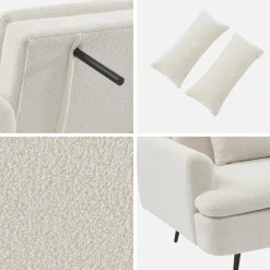 Sofá-cama em tecido bouclé, 2-3 lugares