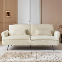 Sofá-cama em tecido bouclé, 2-3 lugares