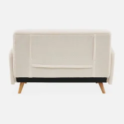 Sofá-cama em tecido bouclé, 2 lugares