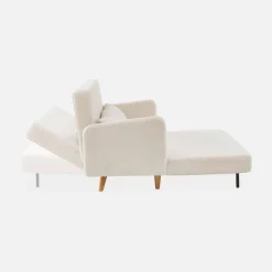 Sofá-cama em tecido bouclé, 2 lugares