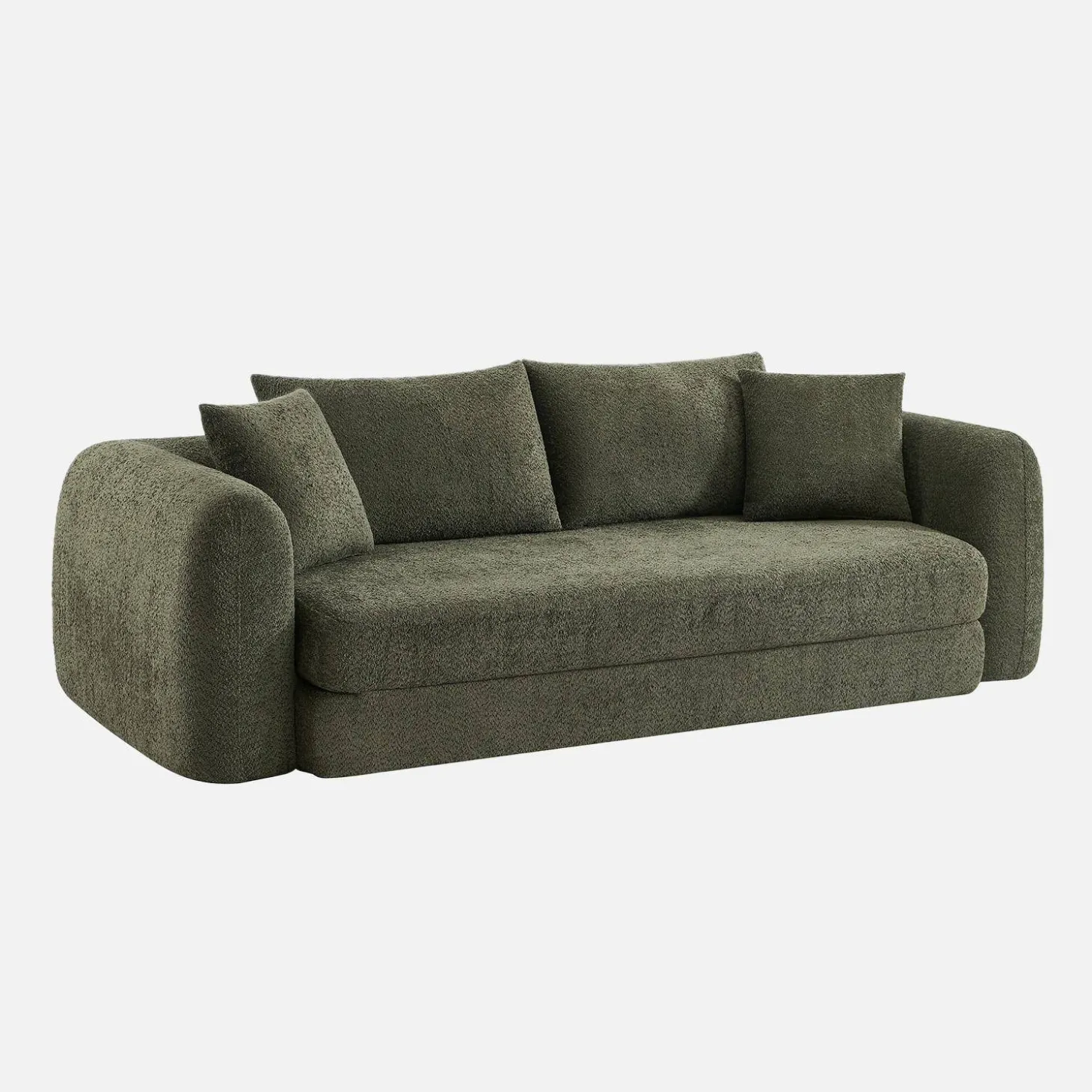 Sofá-cama em tecido bouclé, 3 lugares