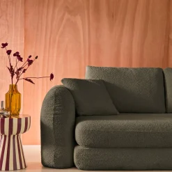 Sofá-cama em tecido bouclé, 3 lugares