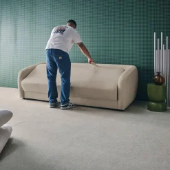 Sofá-cama em tecido chenille, 3 lugares