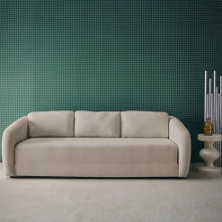 Sofá-cama em tecido chenille, 3 lugares