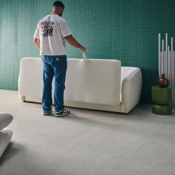 Sofá-cama em tecido chenille, 3 lugares
