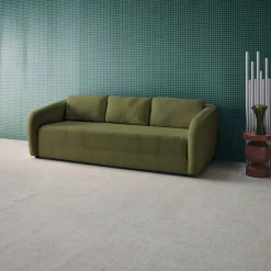 Sofá-cama em tecido chenille, 3 lugares