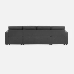 Sofá-cama em tecido com arrumação, 4 lugares