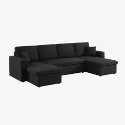 Sofá-cama em tecido com arrumação, 4 lugares