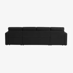 Sofá-cama em tecido com arrumação, 4 lugares