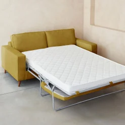 Sofá-cama em tecido com colchão, 3 lugares