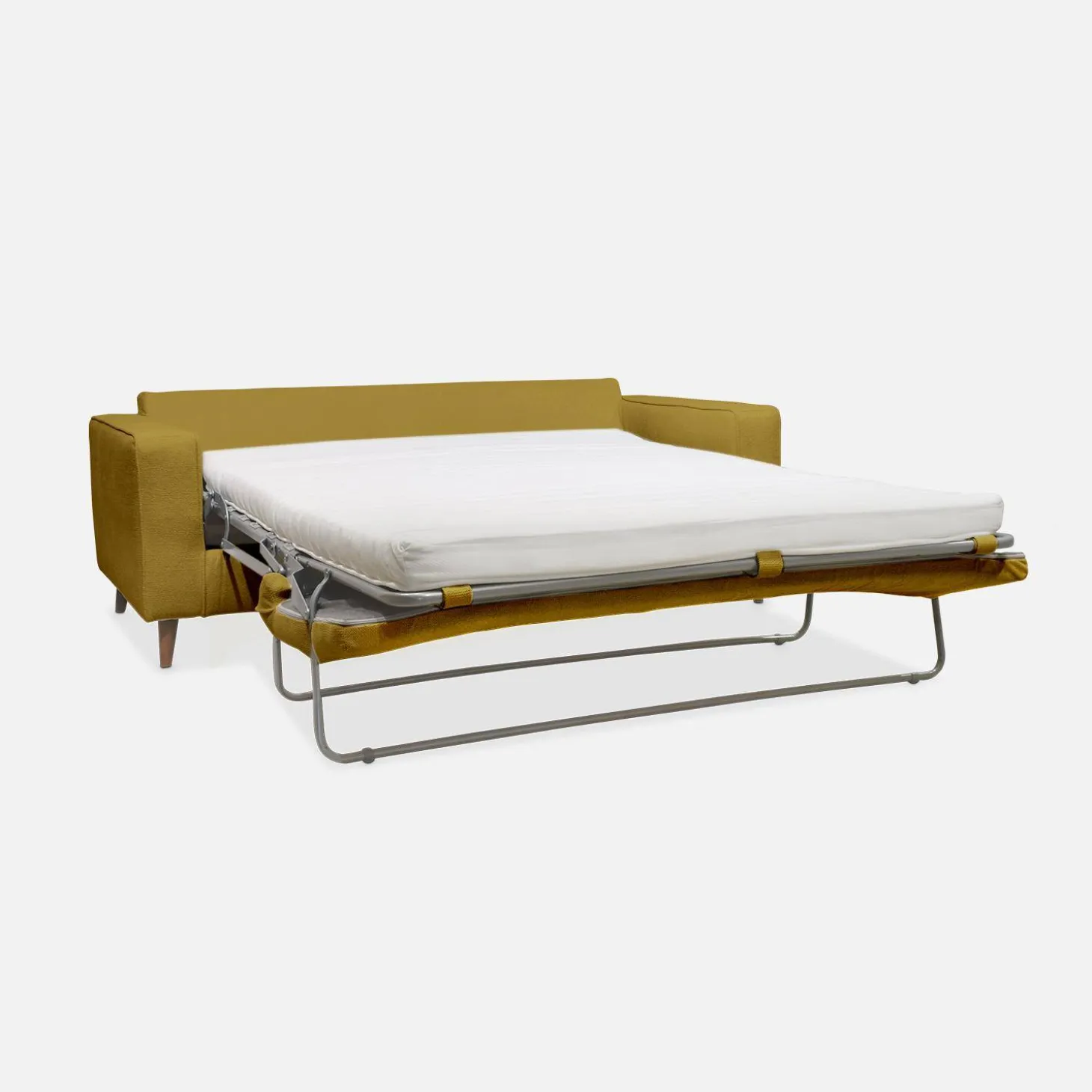 Sofá-cama em tecido com colchão, 3 lugares