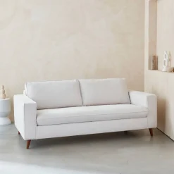 Sofá-cama em tecido com colchão, 3 lugares