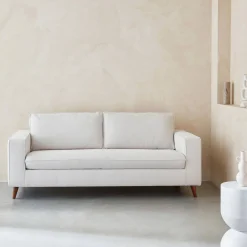 Sofá-cama em tecido com colchão, 3 lugares