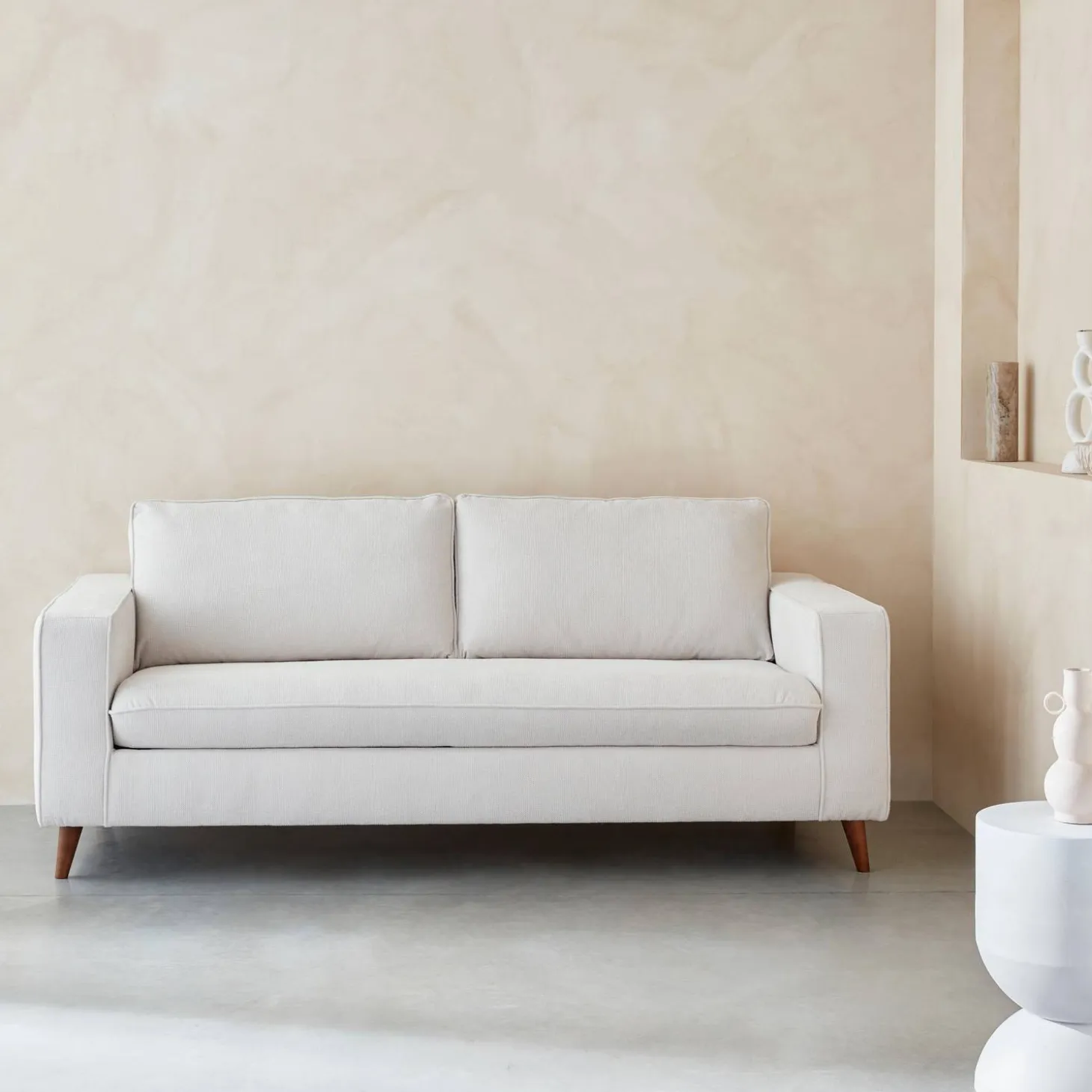 Sofá-cama em tecido com colchão, 3 lugares