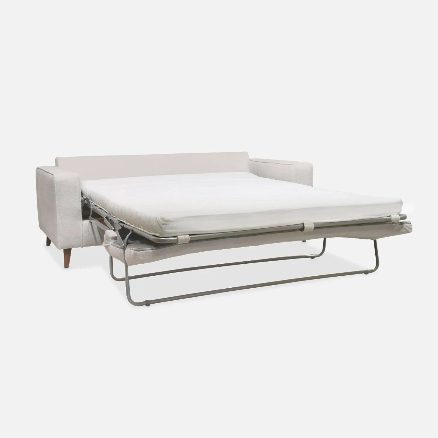 Sofá-cama em tecido com colchão, 3 lugares