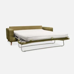 Sofá-cama em tecido com colchão, 3 lugares