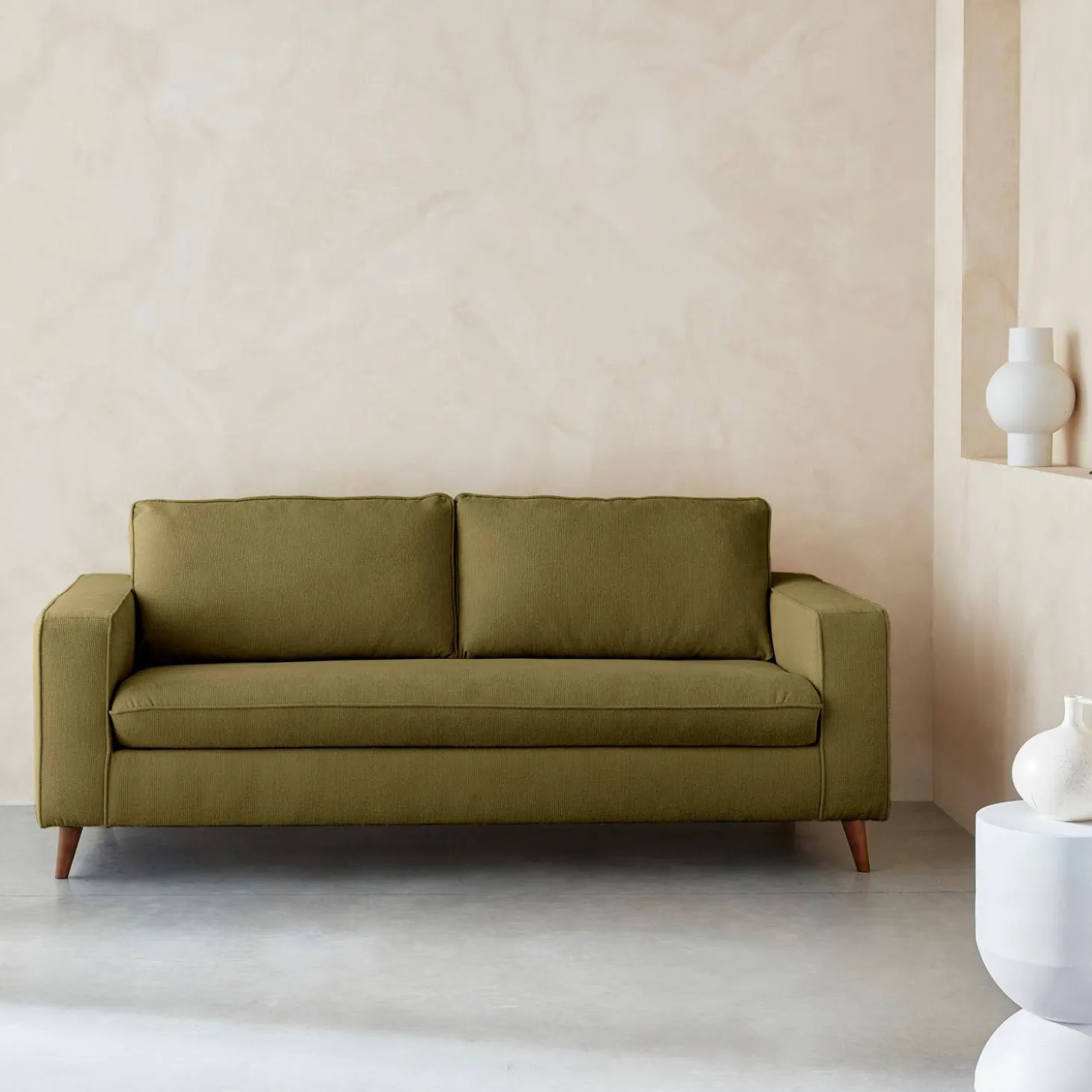 Sofá-cama em tecido com colchão, 3 lugares