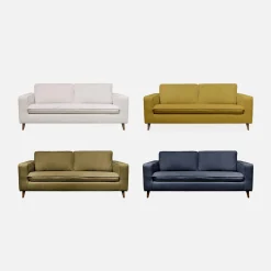 Sofá-cama em tecido com colchão, 3 lugares