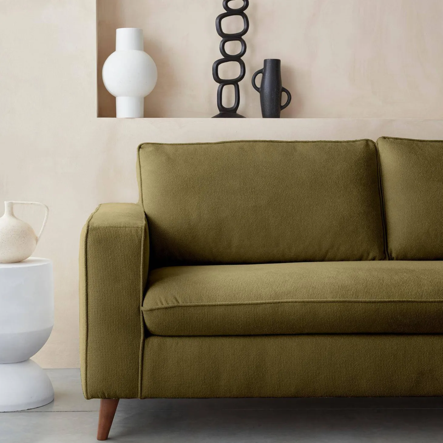 Sofá-cama em tecido com colchão, 3 lugares