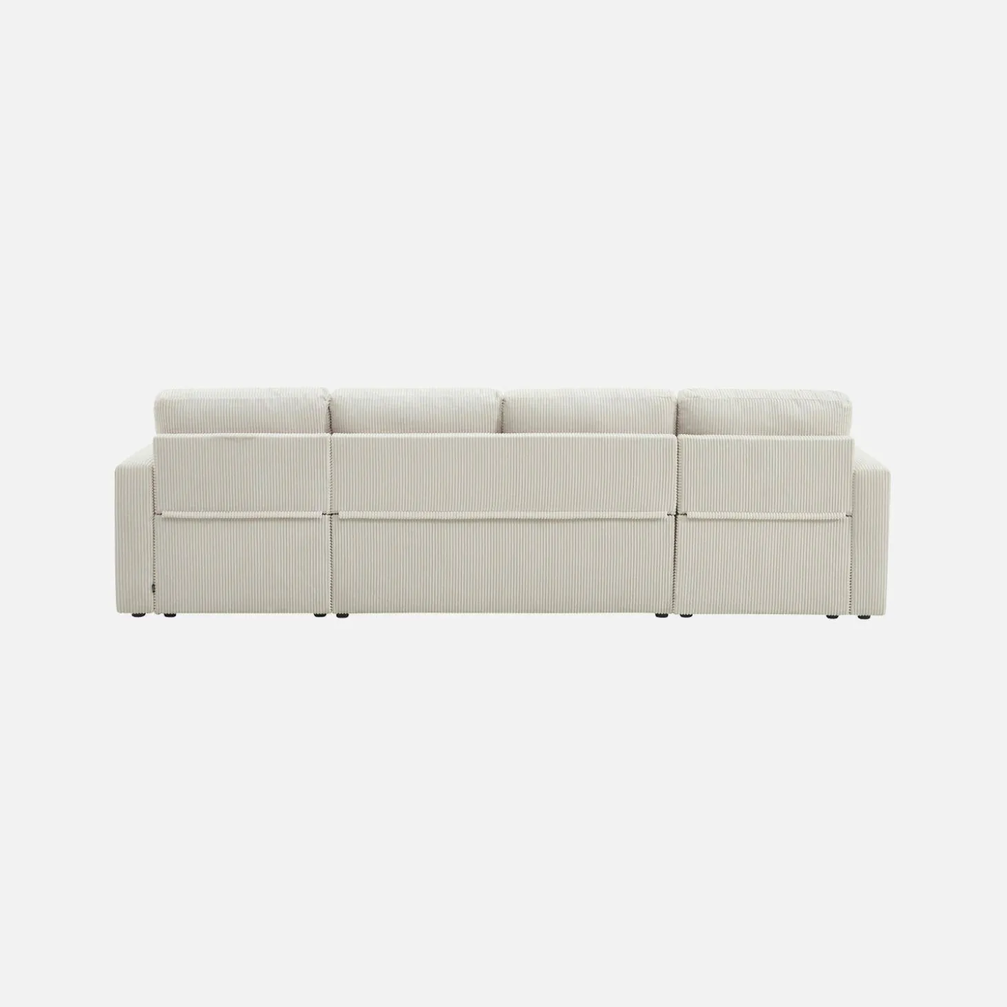 Sofá-cama em veludo canelado com arrumação, 4 lugares