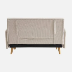 Sofá-cama em veludo canelado fino, 2 lugares