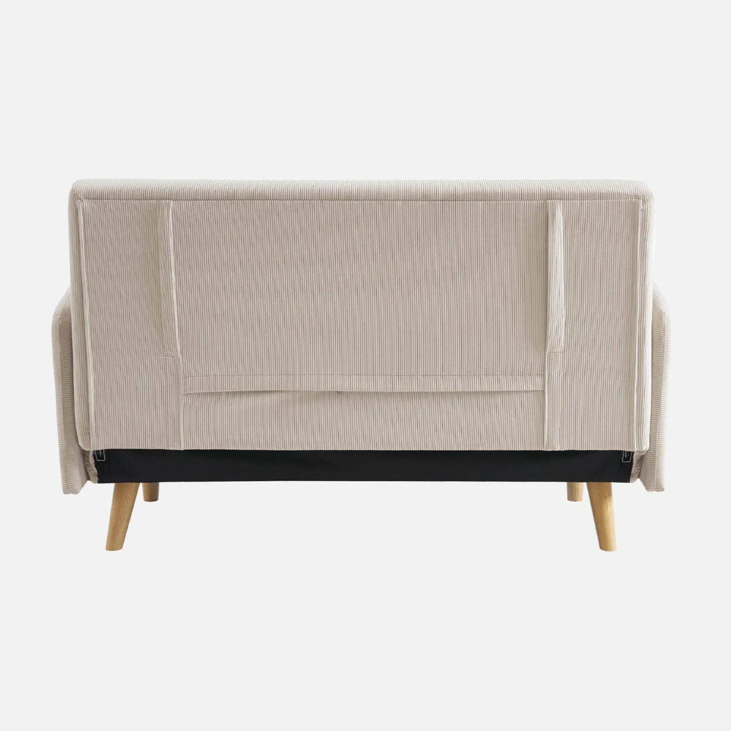 Sofá-cama em veludo canelado fino, 2 lugares