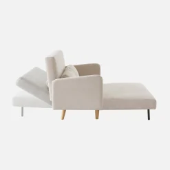 Sofá-cama em veludo canelado fino, 2 lugares