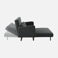 Sofá-cama em veludo canelado fino, 2 lugares